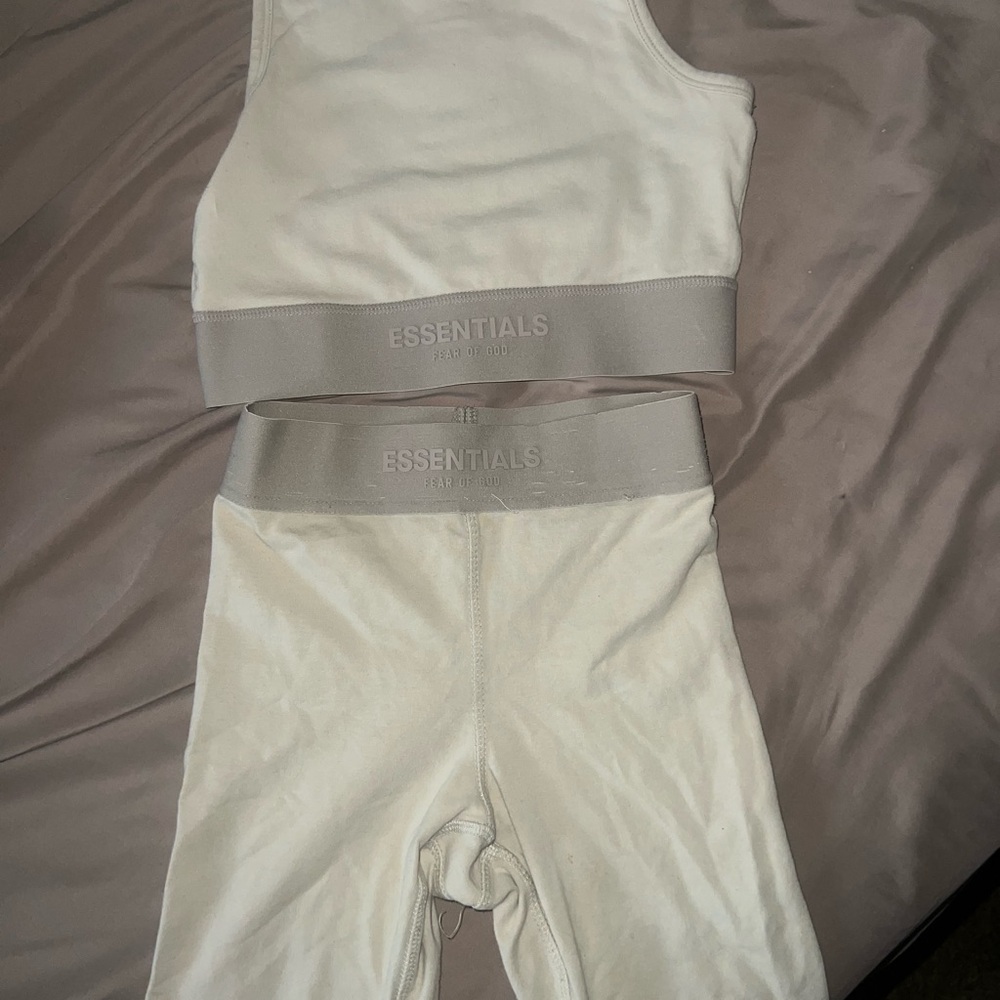 Essentials Fear of God Cream Tank and Shorts Set